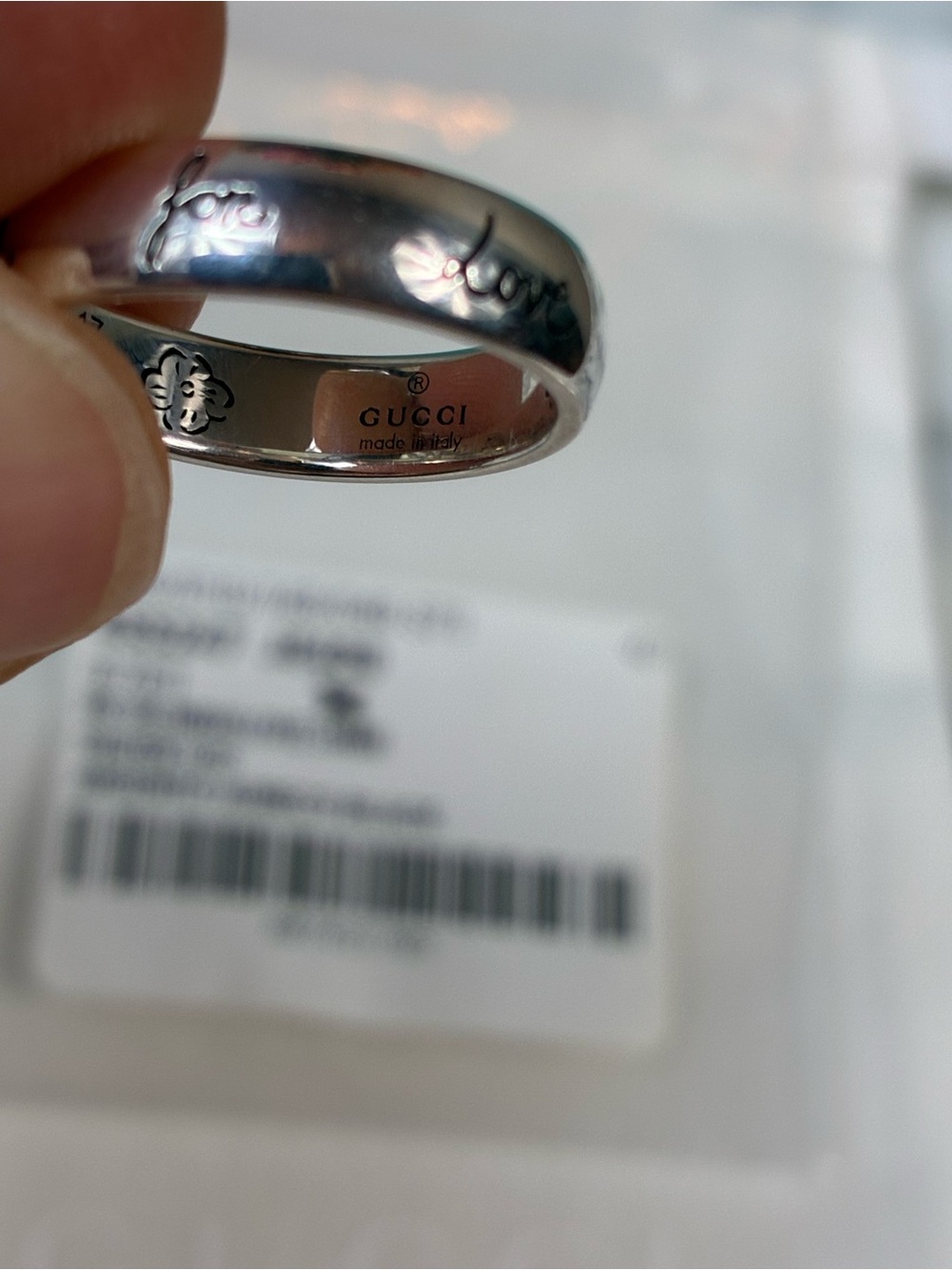 NWT Gucci Silver 925 Blind For Love GG Ring - IT Size 17 = 7.75 US - Picture 7 of 10